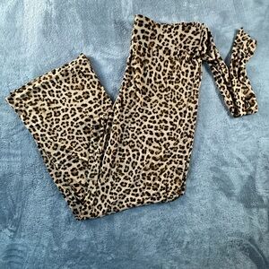 INC International Concepts Leopard Wide Leg Pants Size Large NWT